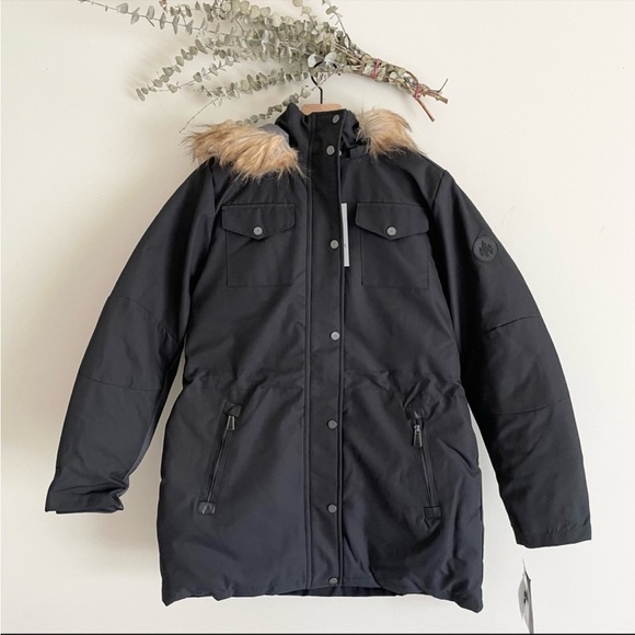 NWT Nordstrom’s RAINFOREST Oxford Nylon Fur Trim Lined Thermoluxe Anorak Coat M - Picture 4 of 15